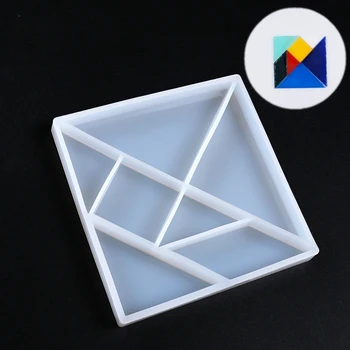 1=7 stil robot tangram Scrapbooking Silicon Mucegai DIY Rășină Decorative, Artizanat Bijuterii de Luare a Mucegai rășină epoxidică matrite